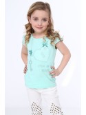 Tricou cu maneci din dantela, menta NDZ8147 - Magazin online - Boutique